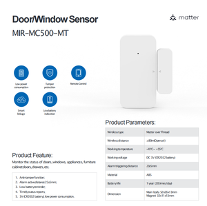 Capteur de porte/fenêtre sans fil magnétique compatible Apple HomeKit Alexa Google <span class=keywords><strong>SmartThings</strong></span> pour la vente en gros - Product Image 5