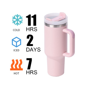 Stainless Steel Tumbler 30oz With Handle <b>Double</b> <b>Wall</b> Insulated Travel <b>Mug</b> For Outdoor Use - Product Image 2