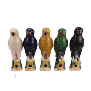 RZLN01 Antiek Aardewerk Papegaai Beeldjes Decoratie 8 Kleuren Natuurlijke Keramiek Vogels Papegaai Figuurtjes - Product Image 1
