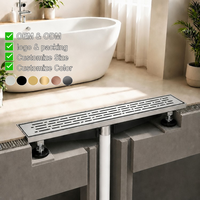 Drain de douche linéaire en acier inoxydable brossé naturel au design moderne pour salle de bain, cuisine et usage extérieur avec protection anti-corrosion