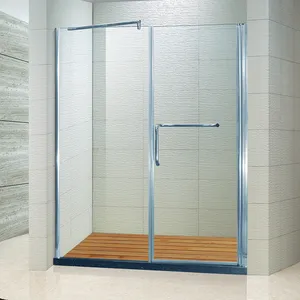 소형 프레임리스 직접 힌지 단일 도어 샤워 칸막이 욕실 강화 투명 유리 스크린 샤워 캐빈 인클로저