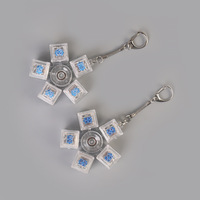 Porte-clés en plastique LED personnalisé Msiches, design clavier, léger, plusieurs couleurs