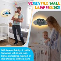 202409 en forme de nuage LED veilleuse en bois murale pépinière étagère mignon nuage en forme d'étagère suspendue bébé enfants mur