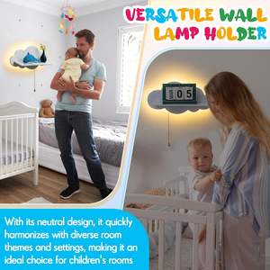 202409 luce notturna a forma di nuvola a LED in legno a parete libreria per Nursery Nursery carine a forma di nuvola da appendere a parete per bambini - Product Image 5