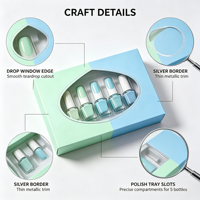 Coffret cadeau de vernis à ongles personnalisé, boîte d'emballage en papier avec fenêtre pour kit de manucure