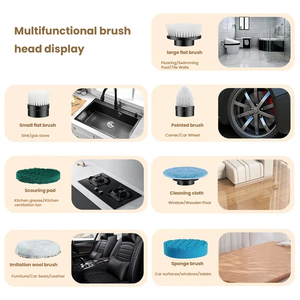 360 °   Brosse <span class=keywords><strong>de</strong></span> <span class=keywords><strong>nettoyage</strong></span> électrique rotative 7 en 1 en plastique ABS 25W avec contrôle <span class=keywords><strong>de</strong></span> vitesse à 3 niveaux 316 / 340 / 400 tr/min pour le <span class=keywords><strong>nettoyage</strong></span> ménager - Product Image 6