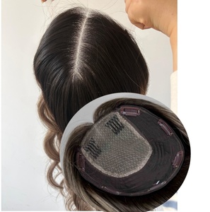 Extensiones de <span class=keywords><strong>Cabello</strong></span> Humano Europeo Virgen Balayage Marrón <span class=keywords><strong>Oscuro</strong></span> al por Mayor, Toppers de Encaje HD 6x7 7x7 8x8 con Forro de Seda Diamantado para Uso Diario para Mujeres - Product Image 1