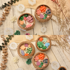 MUYULINS FACTORY Handmade succulent plant flower mold, used candles and cactus, LFGB-grade <b>silicone</b> mold for candle making - Product Image 2