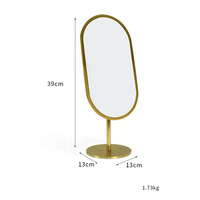 Support de présentation de bijoux en laiton haut de gamme pour magasin de bijoux, avec miroir de maquillage intégré pour filles, rotation libre à 180 degrés