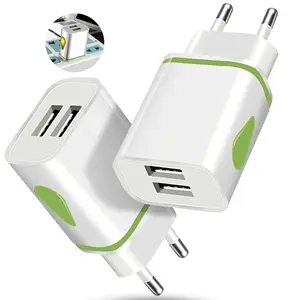 OEM标志便携式手机壁式充电器，带发光二极管2端口Usb充电器，适用于苹果三星华为手机充电器