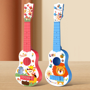 Popular 17 pulgadas Animal cuatro cuerdas dibujos animados <span class=keywords><strong>ukelele</strong></span> juguete principiante niños violín <span class=keywords><strong>ukelele</strong></span> para niños niñas herramienta de aprendizaje educativo - Product Image 1