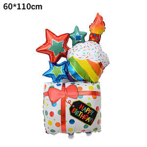 Grande scatola regalo di buon compleanno in alluminio <span class=keywords><strong>palloncino</strong></span> <span class=keywords><strong>orso</strong></span> torta palloncini di compleanno per decorazioni per feste - Product Image 6