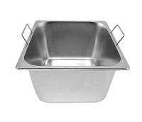 Stapelbare, duurzame, milieuvriendelijke, moderne roestvrijstalen 201 1/2 GN pan met handvat, vlekbestendig, 0,5-0,6 mm dik, voor professionele keukens