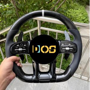 Couvre-volant en fibre de carbone pour <span class=keywords><strong>automobile</strong></span>, bouton de commande du volant, volant pour Mercedes Benz A200 - Product Image 2