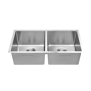 China Lieferant Modern Handmade 304 Edelstahl Küchen spüle Metall Double Bowl Küchen spüle - Product Image 5