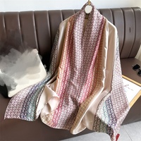 Élégants foulards en soie polyester à motif chaîne, légers pour l'été, châles de plage pour femmes, grands foulards doux effet soie