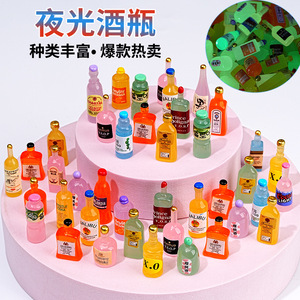 Botellas de resina en miniatura que brillan en la oscuridad, estilos variados para adornos de bricolaje, decoración del hogar, suministros de manualidades de resina plástica - Product Image 5