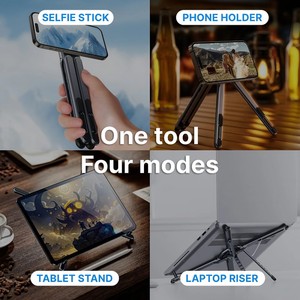 Supporto Magnetico per Telefono in Lega di Alluminio di Alta Qualità, Supporto Pieghevole Multifunzione Universale per Laptop e Tablet PC - Product Image 5