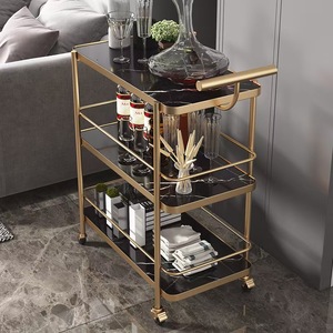 Chariot de bar à cadre en métal de luxe nouvel état chariot de salle à manger pour la maison hôtel servant des boissons liqueurs camions de nourriture <span class=keywords><strong>meubles</strong></span> - Product Image 5
