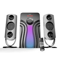 Altavoces de computadora de 2.1 canales con subwoofer, altavoz RGB para juegos para PC, computadora de escritorio y portátil con BT, USB, AUX y control remoto