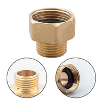 Konektor Pipa Kuningan Reducer Hex Nipple Selang Taman Air Tembaga 1/2 Inch 3/4 Inch Adaptor Ulir Jantan ke Betina
