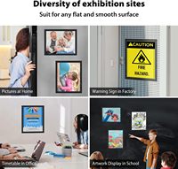 VAIIGO Cadre d'affichage magnétique auto-adhésif double face 8,5x11 pouces, résistant à l'eau et aux UV, PVC transparent, lot de 5 (noir)