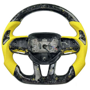 Accesorios Interiores para Automóviles, Volante de Fibra de Carbono Blanca con LED para <span class=keywords><strong>Dodge</strong></span> <span class=keywords><strong>Challenger</strong></span> Charger SRT 2015 2016 2017 <span class=keywords><strong>2018</strong></span> 2019 - Product Image 1