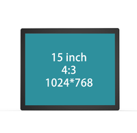 Écran tactile OEM ODM 15 pouces 4:3 IPS compatible DVI HDMI, Full HD, finition métal noir, nouvelle série commerciale