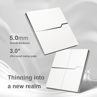 Panel Blanco clásico moderno para PC, interruptor de botón pulsador de luz de pared eléctrica de estilo 86, interruptor de pared de tira decorativa de espejo de cristal