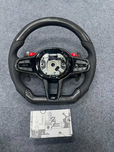 Volant sport de luxe en fibre de carbone CS M4 en forme de D, style sport, cuir, compatible avec F20 F30 F15 F16 F02, modifié pour M3, audio automobile A - Product Image 6