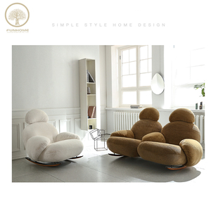 Sillón Sofá de Forma Única, Sofá de Dos Plazas, Sillón de Tela Encantador, Sofás Modernos con Reposabrazos y Reposacabezas para Uso Doméstico - Product Image 5
