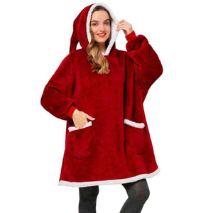 Couverture à capuche Sherpa surdimensionnée de haute qualité de Chine Non toxique avec technique tissée à glissière Style moderne simple - Product Image 4