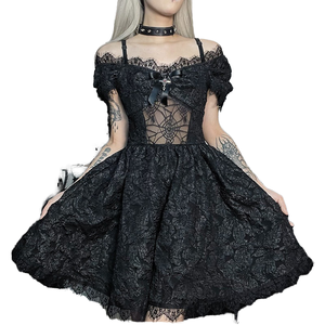 Elegante japonés gótico Lolita disfraz de mujer nueva llegada suave hermana Halloween traje impreso patrón imperio Casual para verano - Product Image 1
