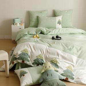 Juego de cama de algodón lavado de dibujos animados para niños, 4 Uds., oso amigable con la piel, Tigre, cama para niños, colorido, lindo y encantador - Product Image 5