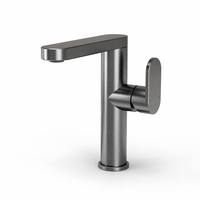 Nouveau design Robinet de lavabo en aluminium spatial monotrou à poser sur comptoir avec cartouche céramique Mitigeur eau chaude et froide