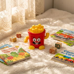 Jeu de puzzle interactif de table en plastique amusant pour enfants de 2 à 4 ans, avec presse à frites et jouet en forme de collation - Product Image 6