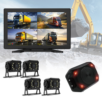 Cámara para Vehículos de Alta Definición de 4 Canales con Bluetooth y Seguimiento BSD para Conductores Profesionales de Camiones, Autobuses, Excavadoras