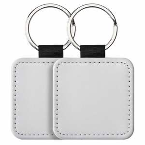 New Arrival PU <b>Leather</b> Sublimation <b>Keychain</b> Blanks Glitter for Custom Photo Heat Transfer DIY Keyring Crafts & Wholesale - Product Image 6