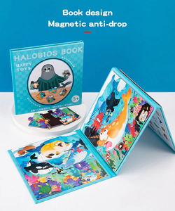 Livre de puzzle magnétique 3-en-1 Océan pour enfants, 50 pièces, jouet éducatif de voyage pour tout-petits garçons et filles de 3 ans et plus - Product Image 2