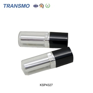 Emballage de rouge à lèvres en plastique moderne, contenants carrés pour baume à lèvres, tubes d'échantillons de rouge à lèvres blancs et dorés - Product Image 4