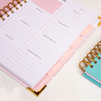 Planificateur d'Objectifs Quotidien et Hebdomadaire Marque Blanche Personnalisé à Couverture Rigide, Carnet de Bord d'Objectifs Spirale Non Daté Format A5