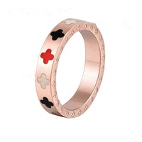Bague de couple en forme de croix émaillée en acier inoxydable plaqué or 18 carats PVD, style Ins, bijoux de mode de haute qualité en gros