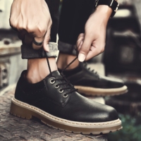 Nouvelles chaussures en cuir de créateur, chaussures pour hommes tendance, chaussures décontractées, chaussures en cuir à bout large, chaussures décontractées en cuir pour hommes d'extérieur