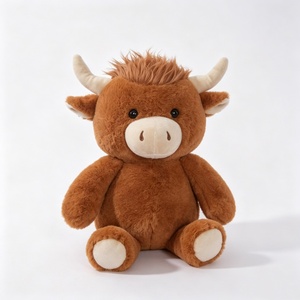 Peluche de vache des Highlands personnalisée, peluche de vache écossaise, animal en peluche de vache des Highlands, peluche de vache brune - Product Image 1