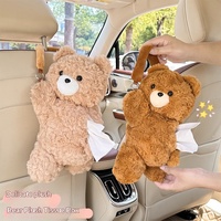 Nouvelle boîte à mouchoirs en peluche en forme de voiture de dessin animé, finition brossée, ours mignon, décoration suspendue 31-50cm pour bébés de 0 à 24 mois