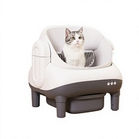 Toilette automatique intelligente pour chat avec grande capacité, auto-nettoyante, télécommande