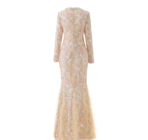 Vestido Formal de Manga Larga Ajustado con Encaje, Estilo 2026, para Mujer - Marca de Moda Otoñal - Vestido de Noche de Diseño - Product Image 4