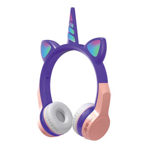 Venta al por mayor <span class=keywords><strong>de</strong></span> fábrica Unicorn Gaming Auriculares inalámbricos para niños Orejas <span class=keywords><strong>de</strong></span> gato Lindo colorido Música Estéreo Auriculares Niñas Luz LED - Product Image 5