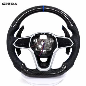 Volant en cuir carbone résistant à l'usure, exclusif, prêt à l'emploi, adapté aux Volkswagen Polo, Golf, Jetta, Passat - Product Image 1