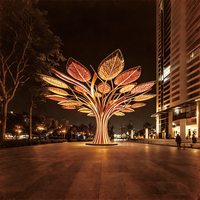Farbenfrohe Blatt-LED-Baumskulptur-Leuchte RGB Farbwechsel IP65 Wasserdicht DC24V 50000 Stunden Kommerzielle Platz- und Landschaftsbeleuchtung